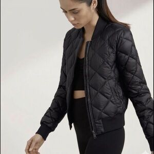 Aritzia TNA Black League Puffer bomber jacket